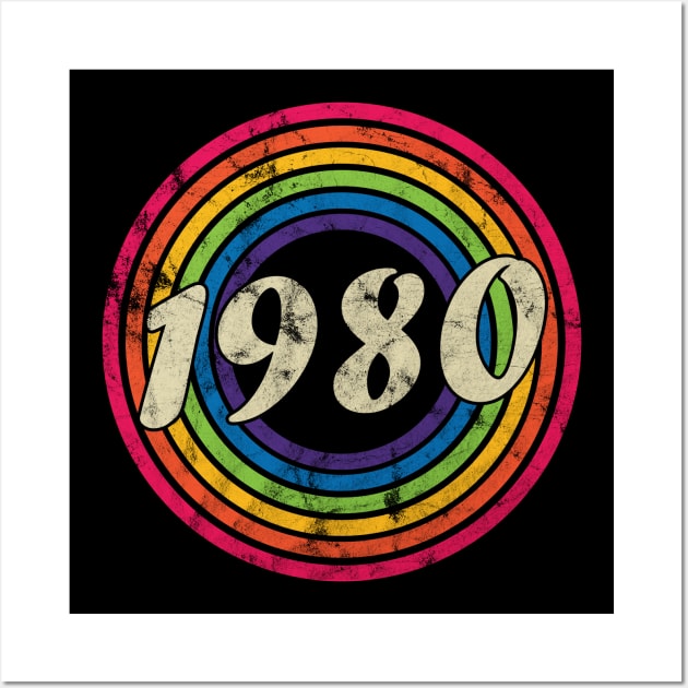 1980 - Retro Rainbow Faded-Style Wall Art by MaydenArt